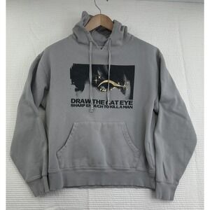 Taylor Swift Midnights Draw The Cat Eye Lyrics Gray Pullover Hoodie Size Small